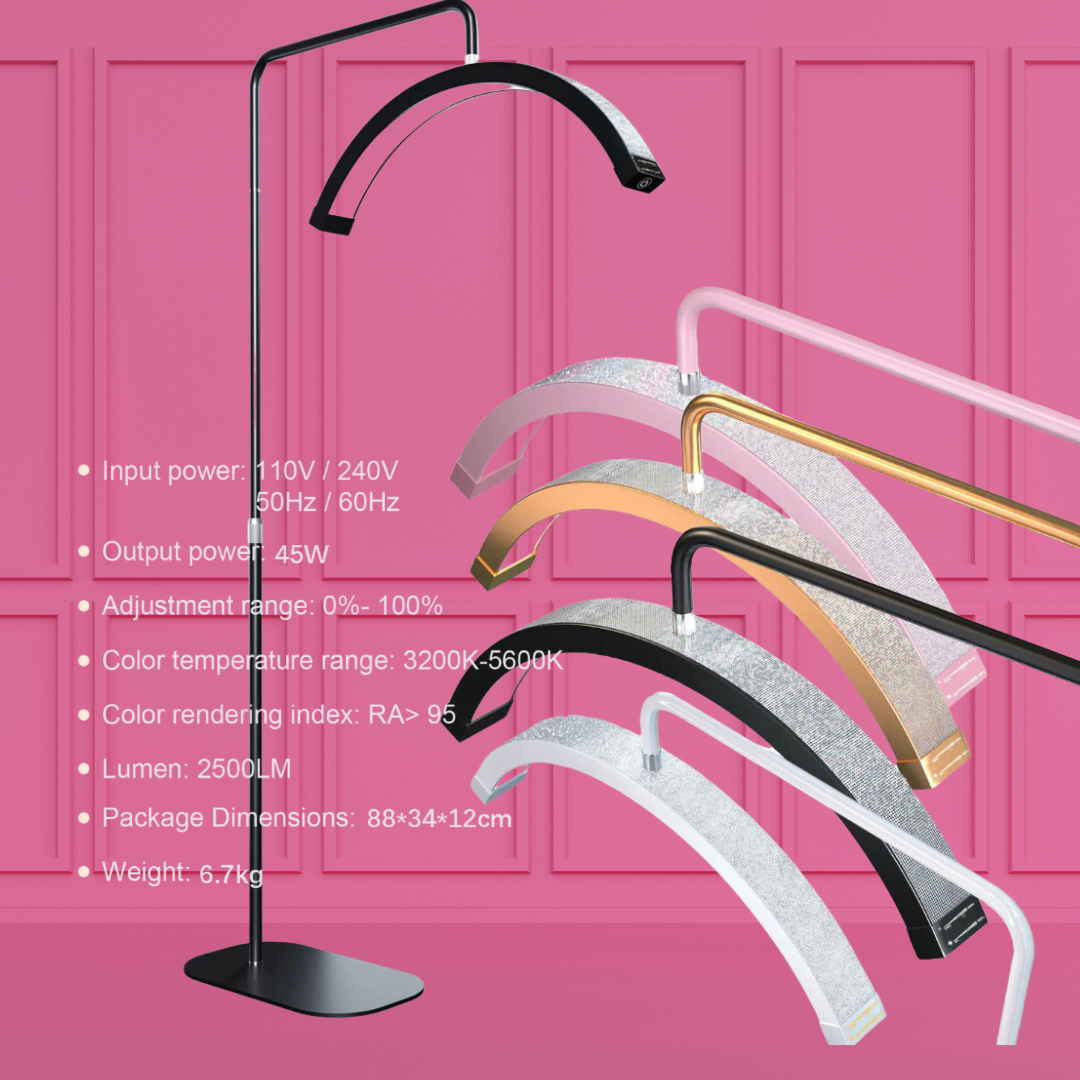 LED Rhinestone Half Moon Floor Light