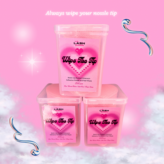 Wipe The Tip Adhesive Nossle + Nail Wipes